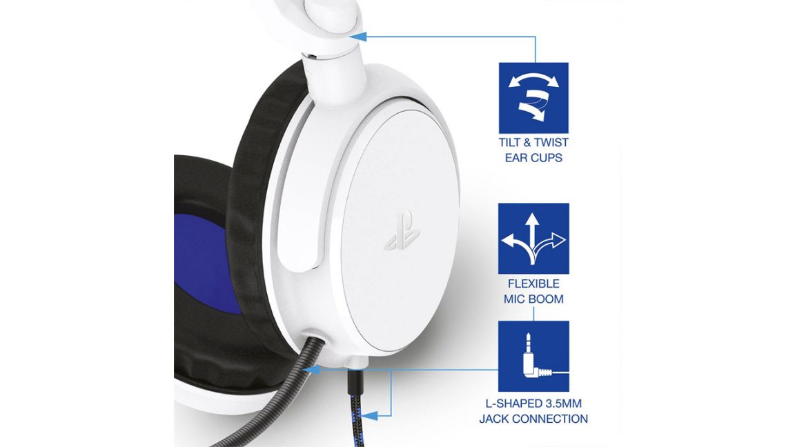 Officially Licensed PRO4 50s Stereo Gaming Headset White on PS4